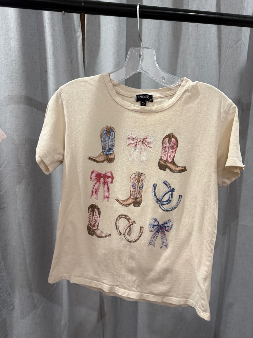 Cream Girls’ Western Boot Graphic Tee